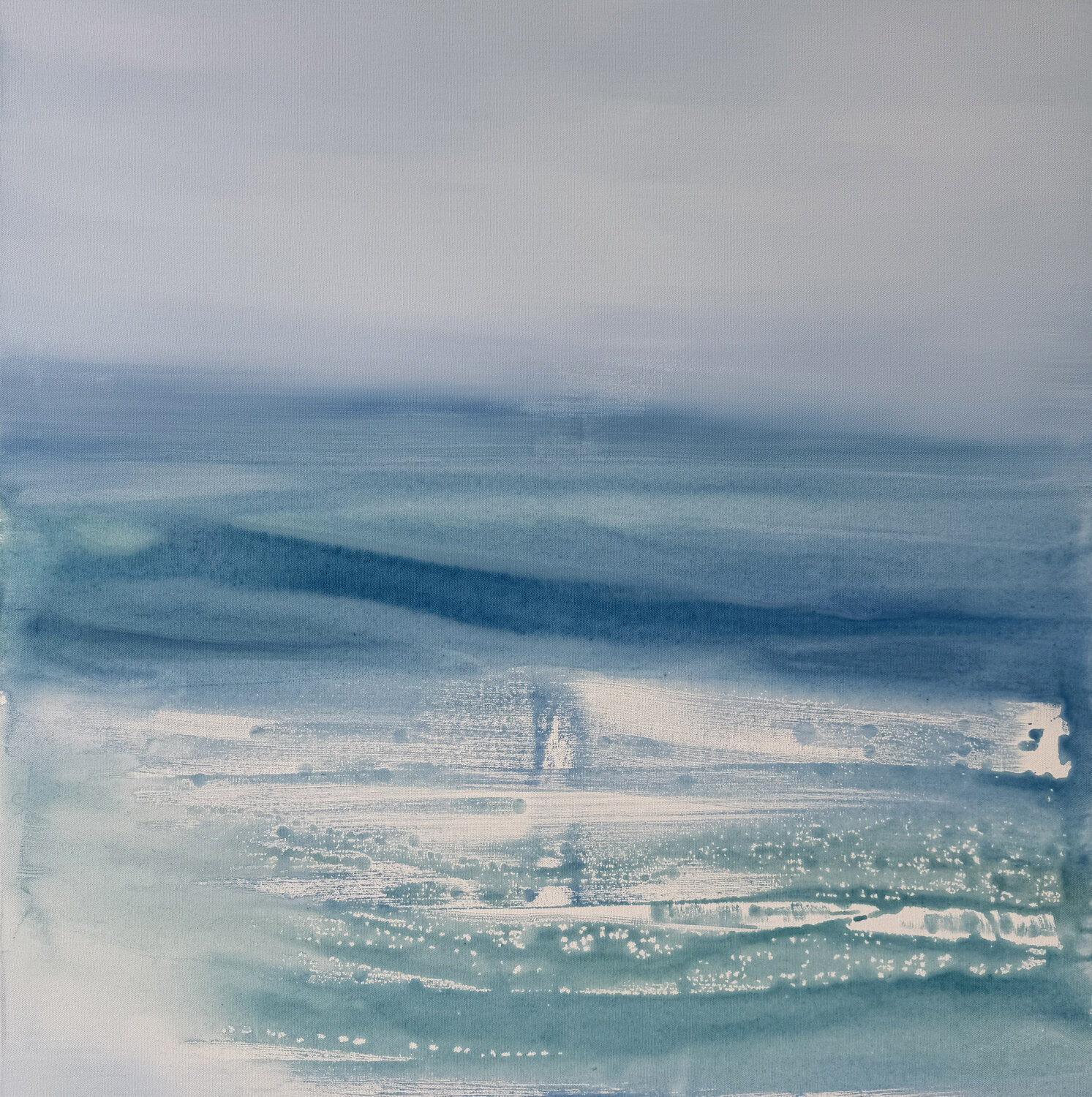 White Wash Surf Kathleen Rhee Original painting for sale