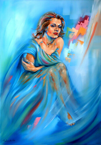 "Träumerin" - Visionary by Helene Mantei, Painting for Sale on Select