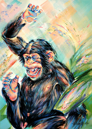 "Arlequin" - Harlekin by Helene Mantei, Painting for Sale on Select