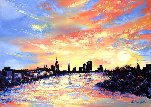 "Sky on fire" by Helene Mantei, Painting for Sale on Select