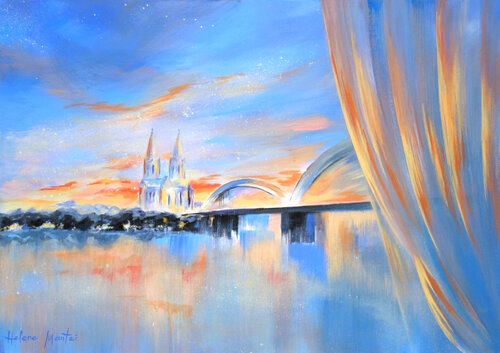 "The sky above the city" by Helene Mantei, Painting for Sale on Select