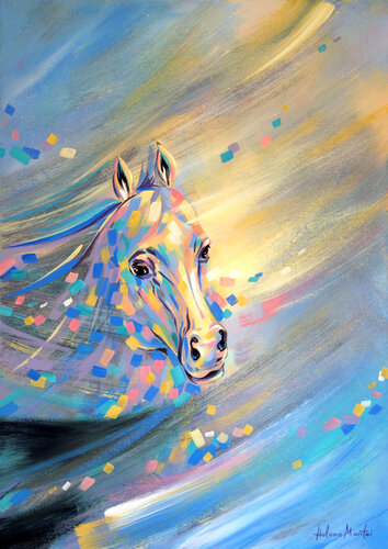 "Gallop through the dark" by Helene Mantei, Painting for Sale on Select