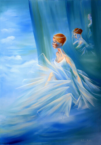 "Backstage" - Hinter den Kulissen by Helene Mantei, Painting for Sale on Select