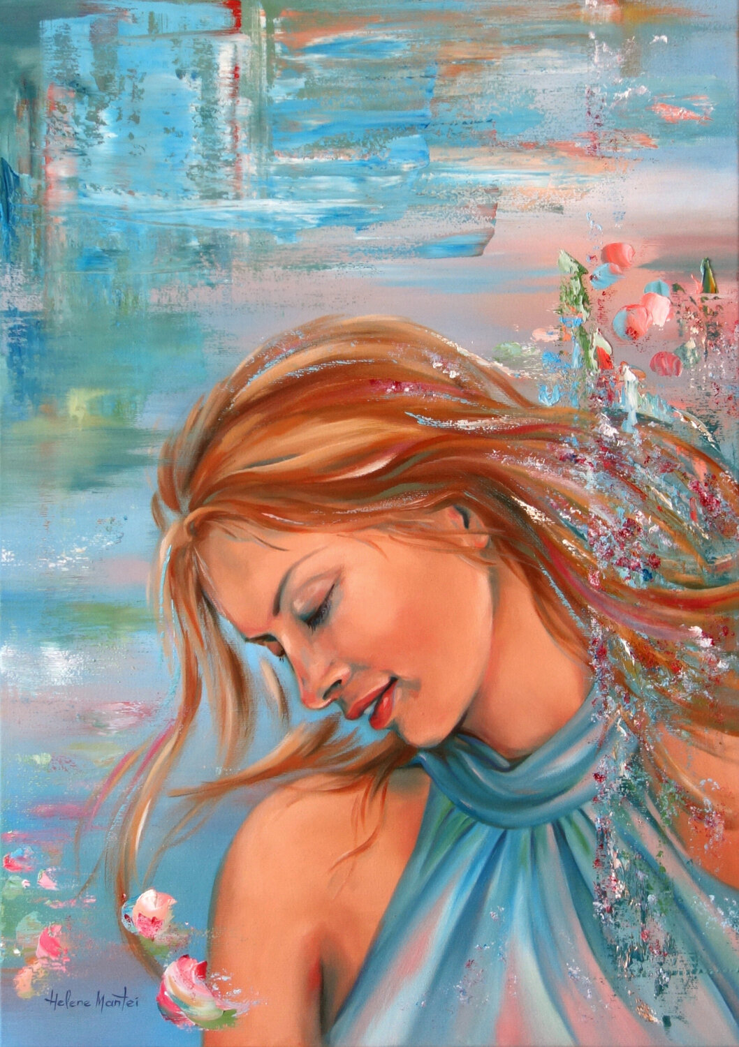 "4 seasons: spring" - Jahreszeiten: Frühling Helene Mantei Original painting for sale