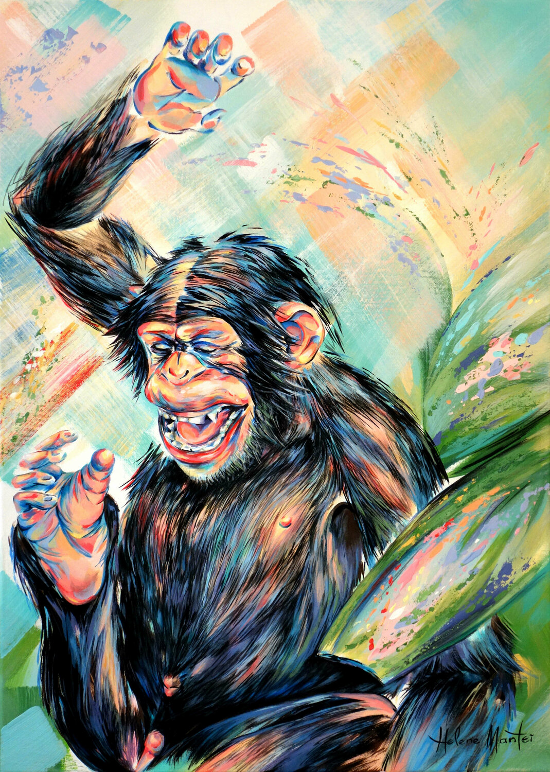 "Arlequin" - Harlekin Helene Mantei Original painting for sale