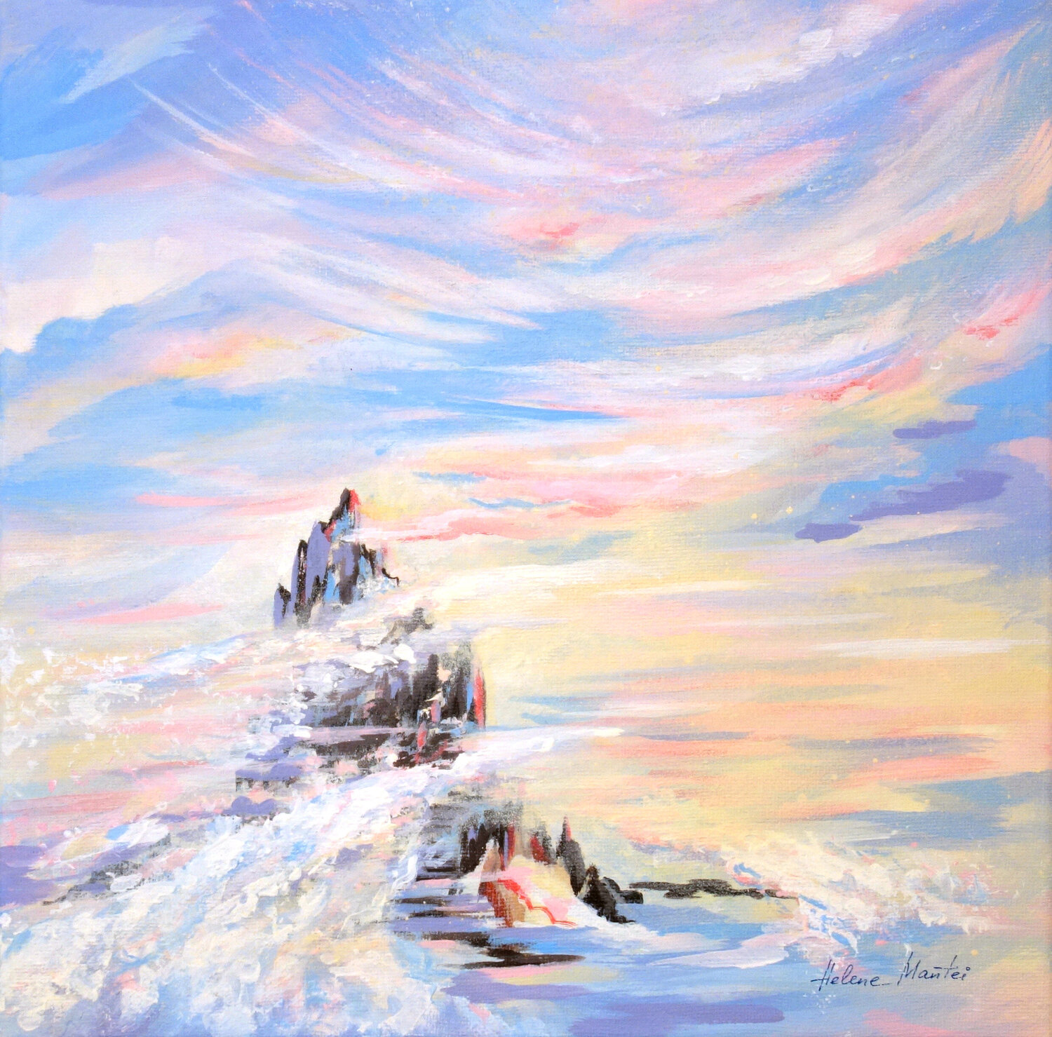 "Über den Wolken #3" Helene Mantei Originalgemälde zu verkaufen