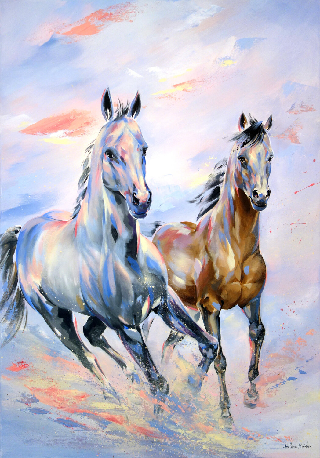 "By your side #2" Helene Mantei Original painting for sale