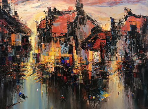 Sun flap evening by Quan Le, Painting for Sale on Select