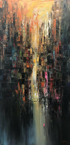 Crying city by Quan Le, Painting for Sale on Select