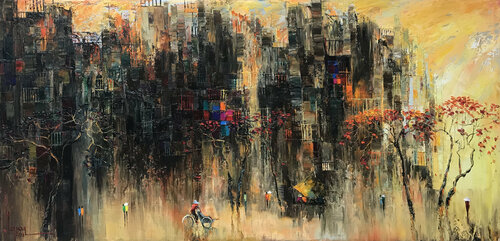 The Road autumn by Quan Le, Painting for Sale on Select
