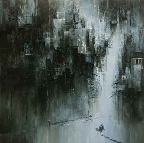 Foggy morning by Quan Le, Painting for Sale on Select