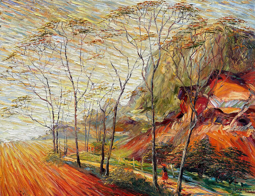 The road to Pa Phach village by Quan Le, Painting for Sale on Select