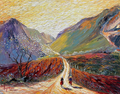 Pa Phach waits for the spring wind by Quan Le, Painting for Sale on Select