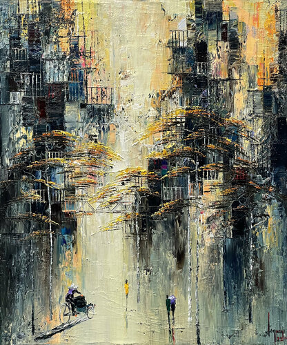 Dimensional tilt by Quan Le, Painting for Sale on Select