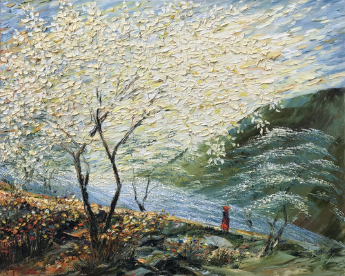 An area of white clouds by Quan Le, Painting for Sale on Select