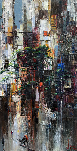 Street Melodies by Quan Le, Painting for Sale on Select
