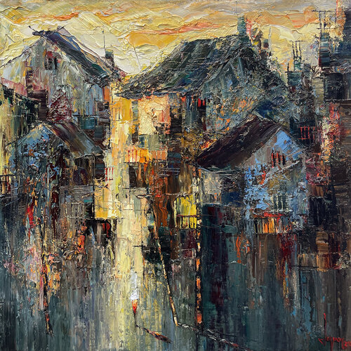 Street crossing season by Quan Le, Painting for Sale on Select