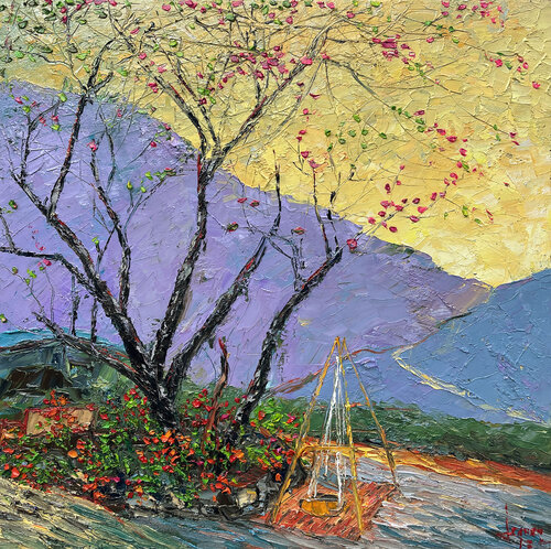 Waiting for Spring wind by Quan Le, Painting for Sale on Select