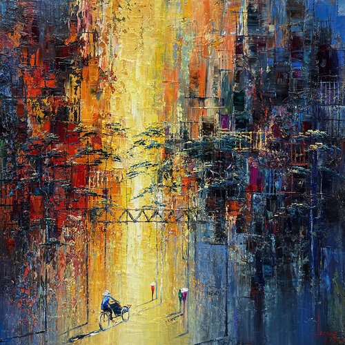 City dawn by Quan Le, Painting for Sale on Select