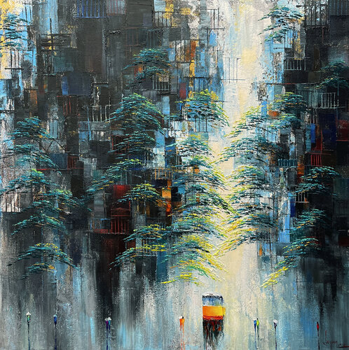 Calm blue afternoon by Quan Le, Painting for Sale on Select