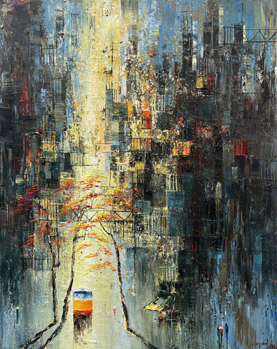 Falling leaves in Autumn* by Quan Le, Painting for Sale on Select