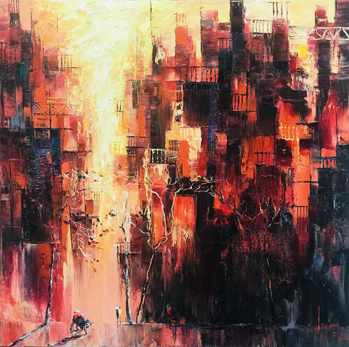 Afternoon street by Quan Le, Painting for Sale on Select