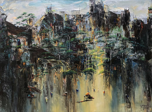 Memory of Autumn in Hanoi by Quan Le, Painting for Sale on Select