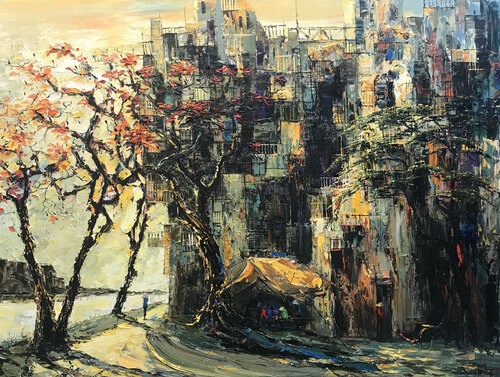 Last Rays of Autumn Sun by Quan Le, Painting for Sale on Select