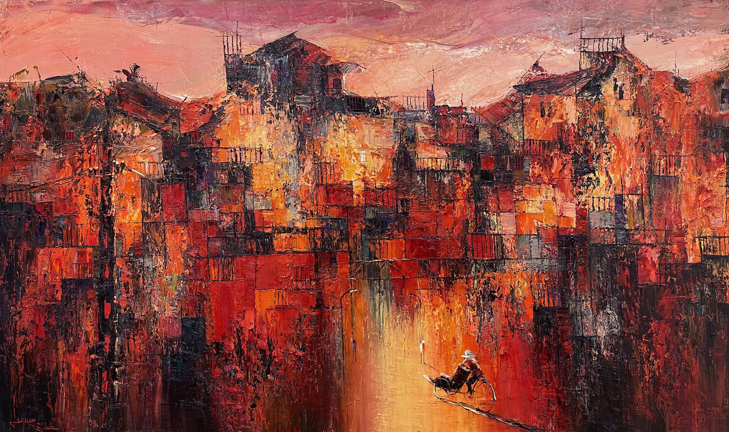 April Avenue Quan Le Original painting for sale