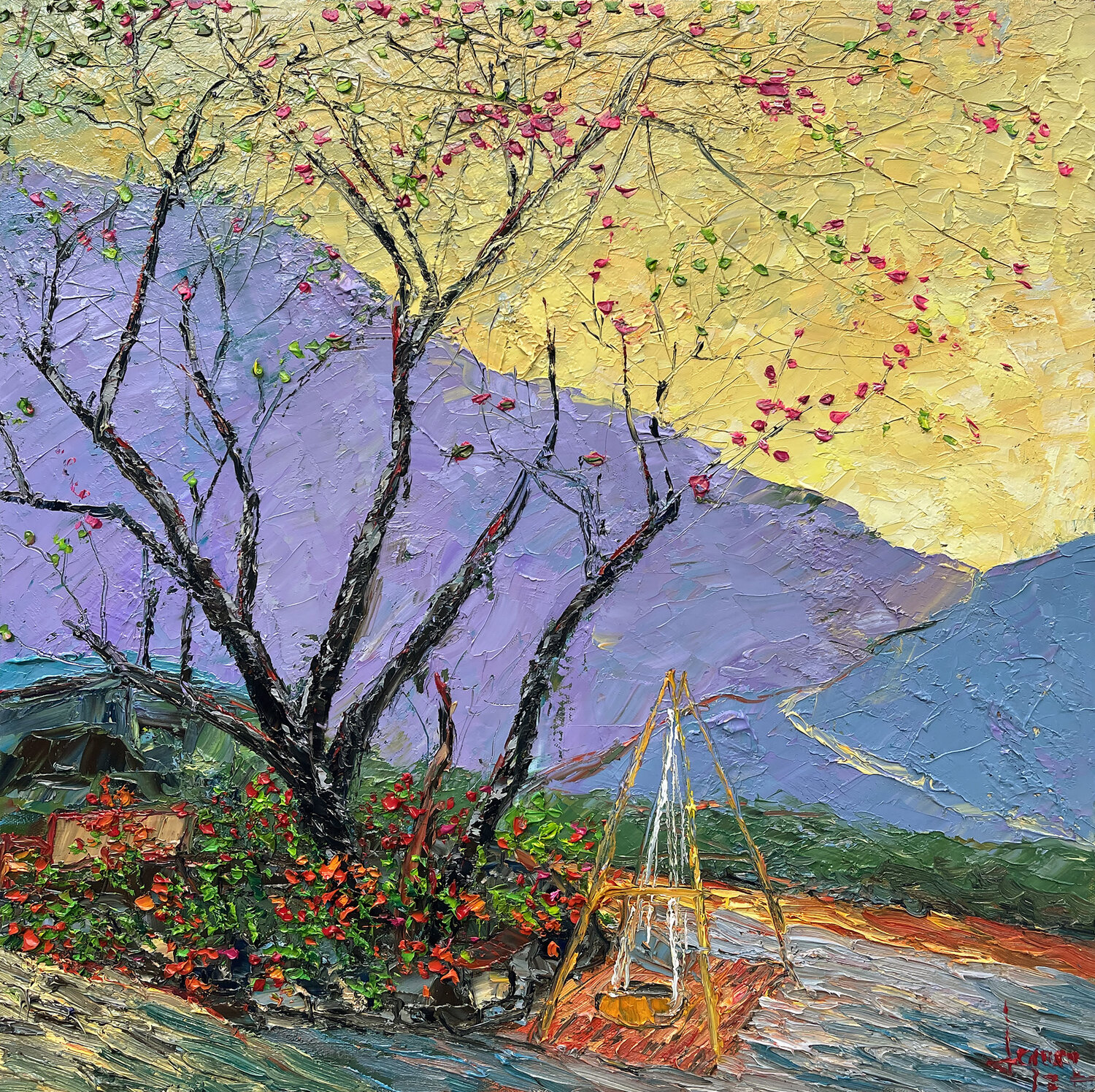 Waiting for Spring wind Quan Le Original painting for sale