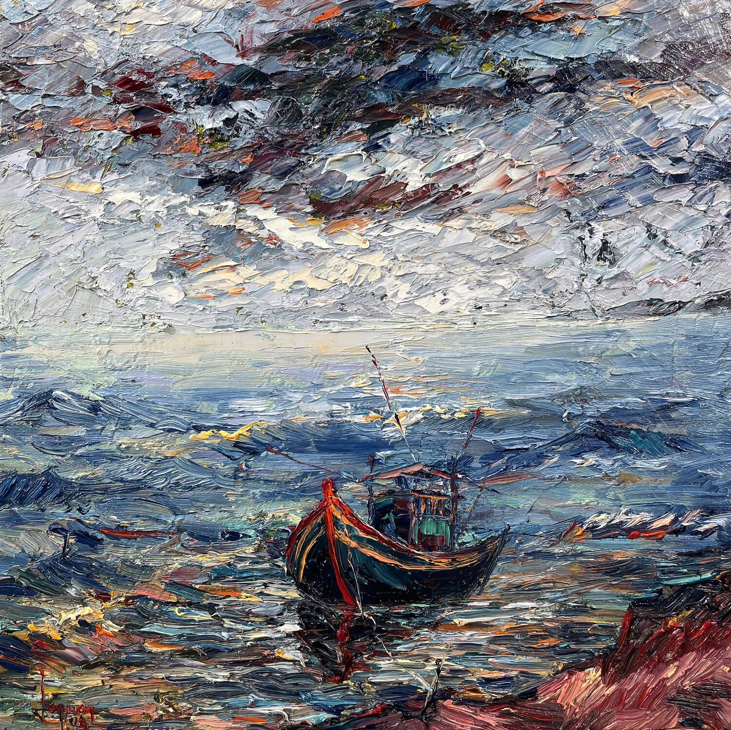 Storm season Quan Le Original painting for sale