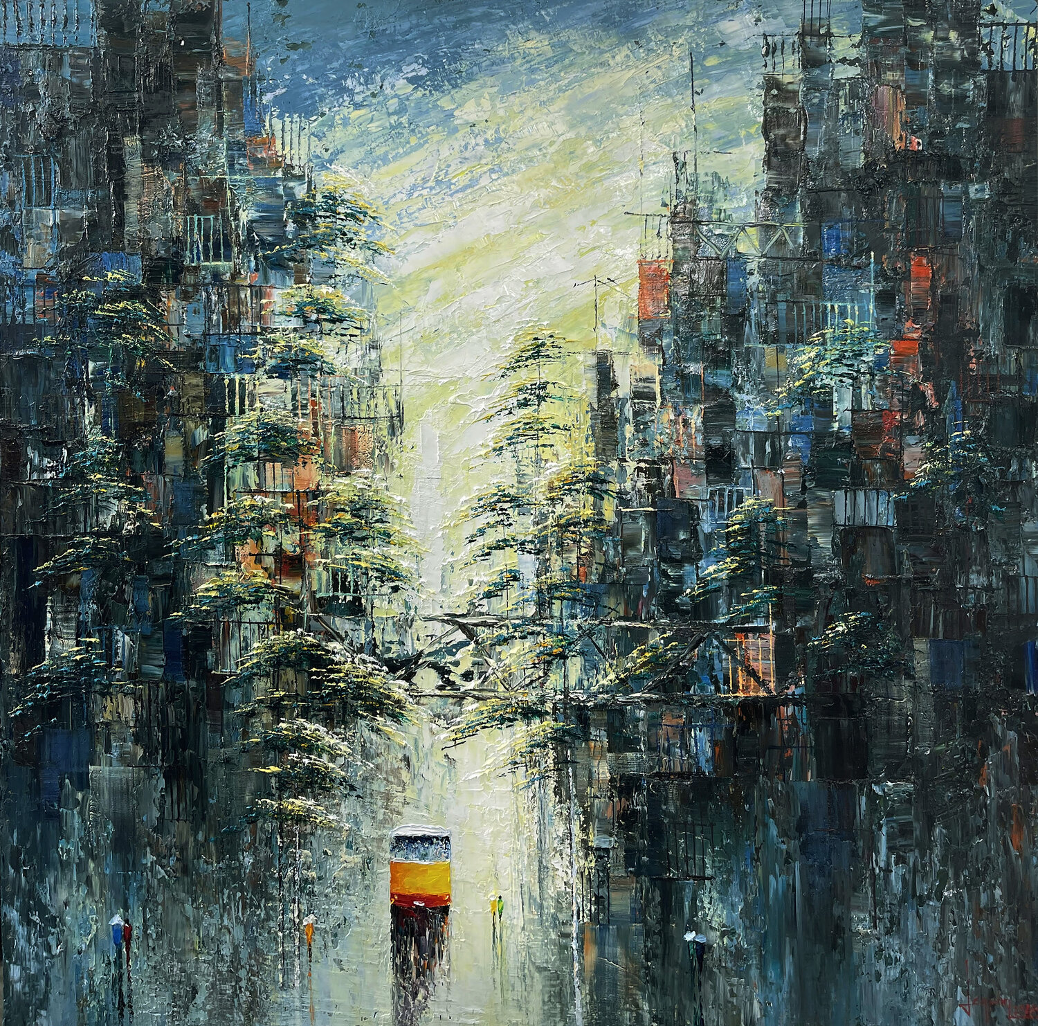 The season passes by the street Quan Le Original painting for sale