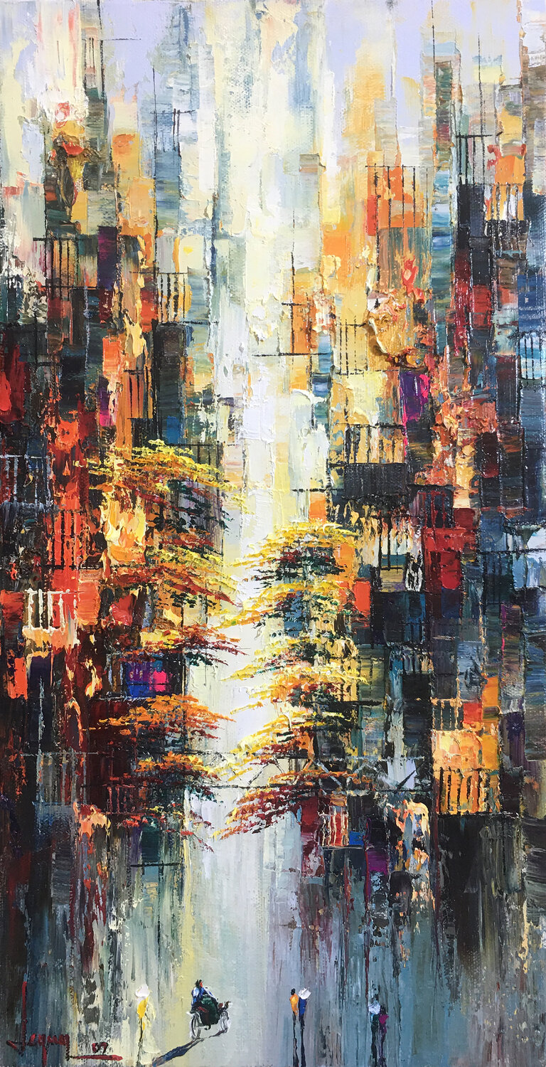 Golden afternoon sun Quan Le Original painting for sale