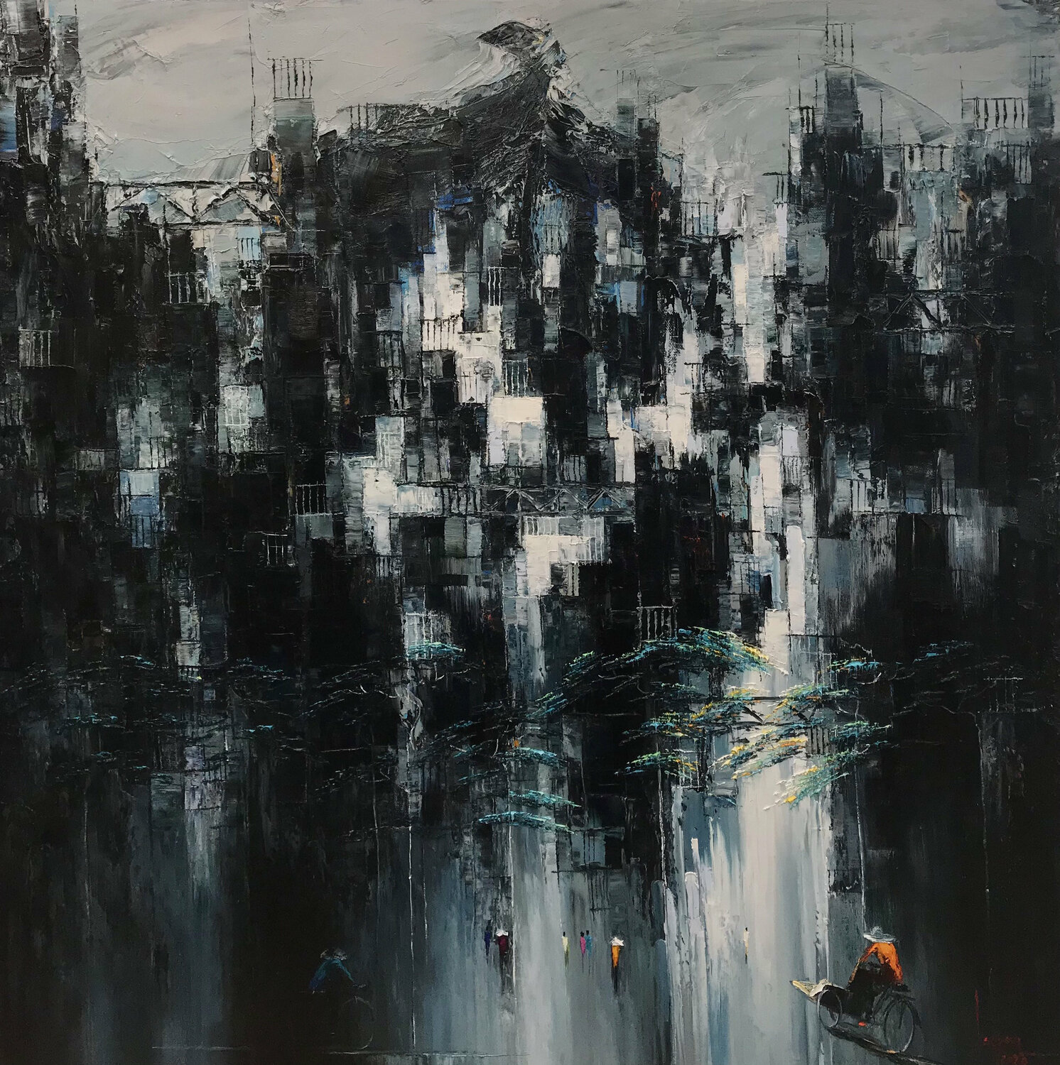 An Early winter Quan Le Original painting for sale