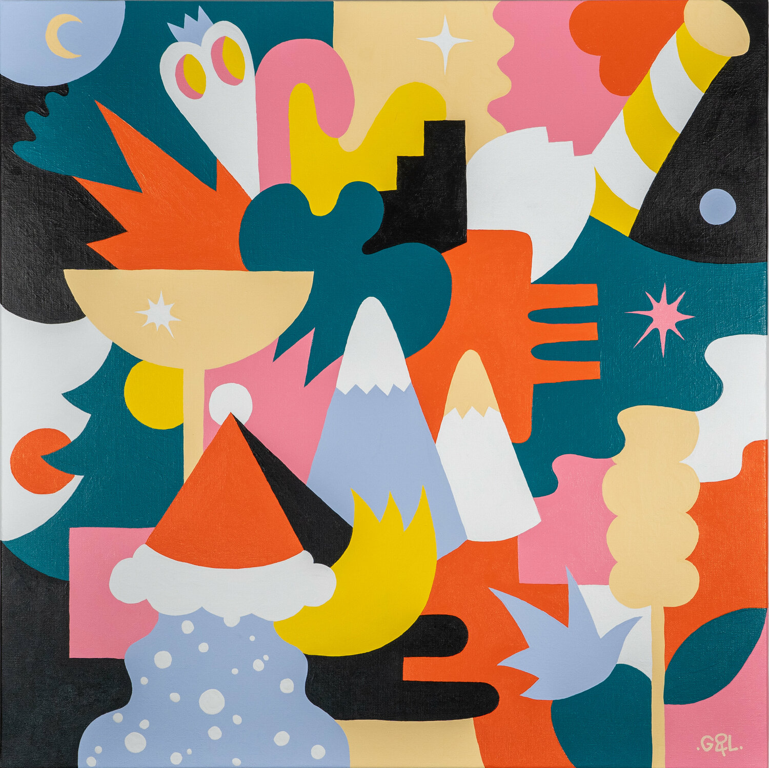 Winter Party Guillaume & Laurie Original painting for sale