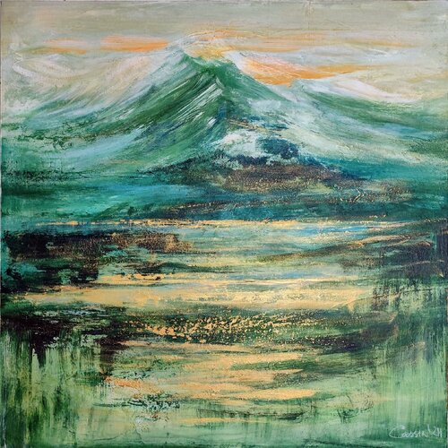 Evening in Alps by Cassia, Painting for Sale on Select