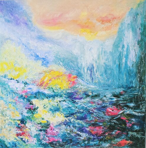 Là où la lumière touche l'eau by Cassia, Painting for Sale on Select