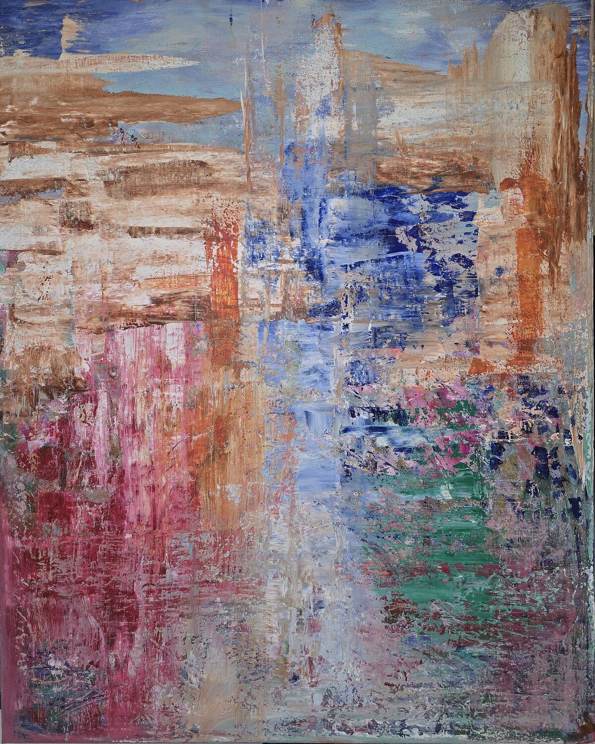 Red Sunset Abstract Cassia Original painting for sale