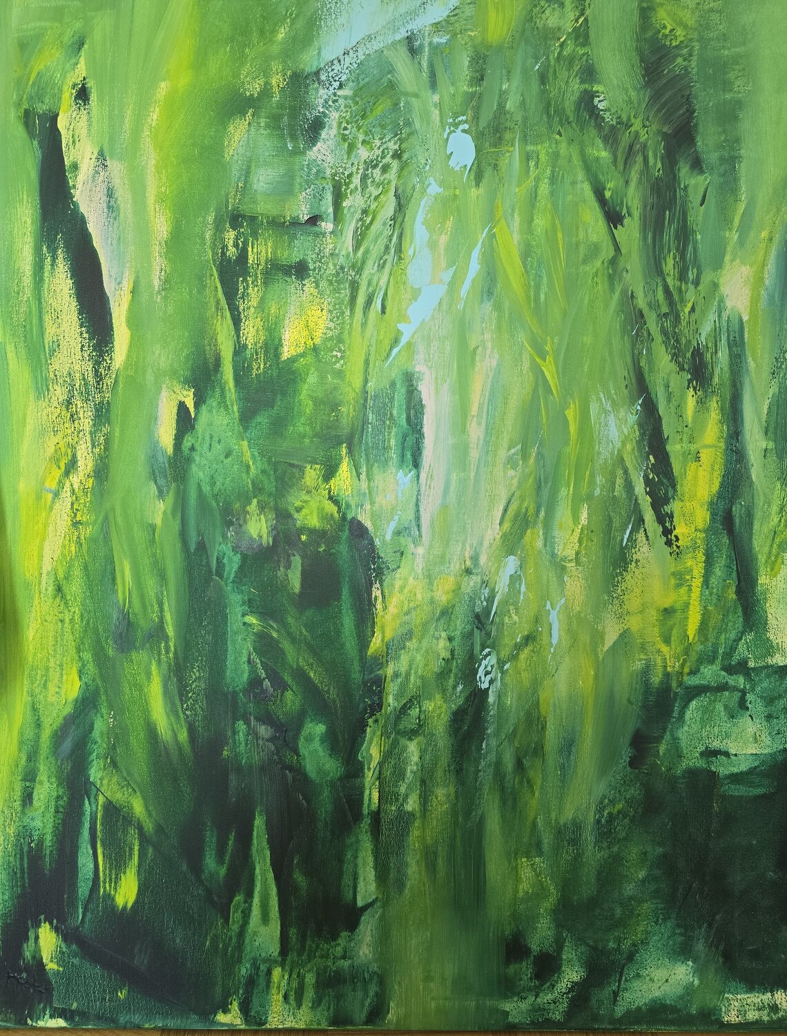 Green Jungle Abstract Cassia Original painting for sale