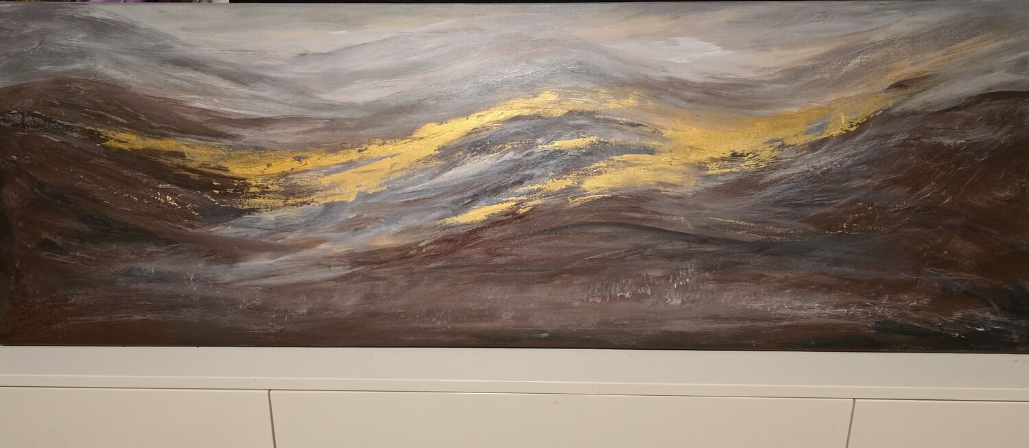 Stormy Sunset Alps Cassia Original painting for sale