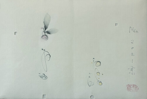 Keep an eye on new things Timidly by Min Zou, Painting for Sale on Select