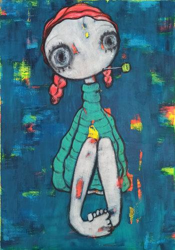 Piedi freddi by Eva Hidalgo, Painting for Sale on Select