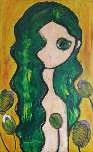 Entre capullos by Eva Hidalgo, Painting for Sale on Select