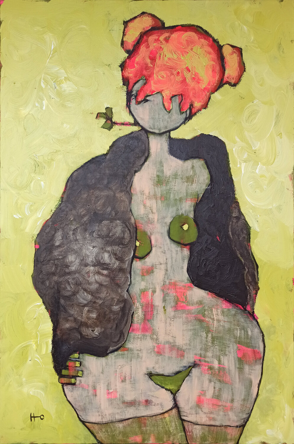 Que te quiero verde Eva Hidalgo Original painting for sale