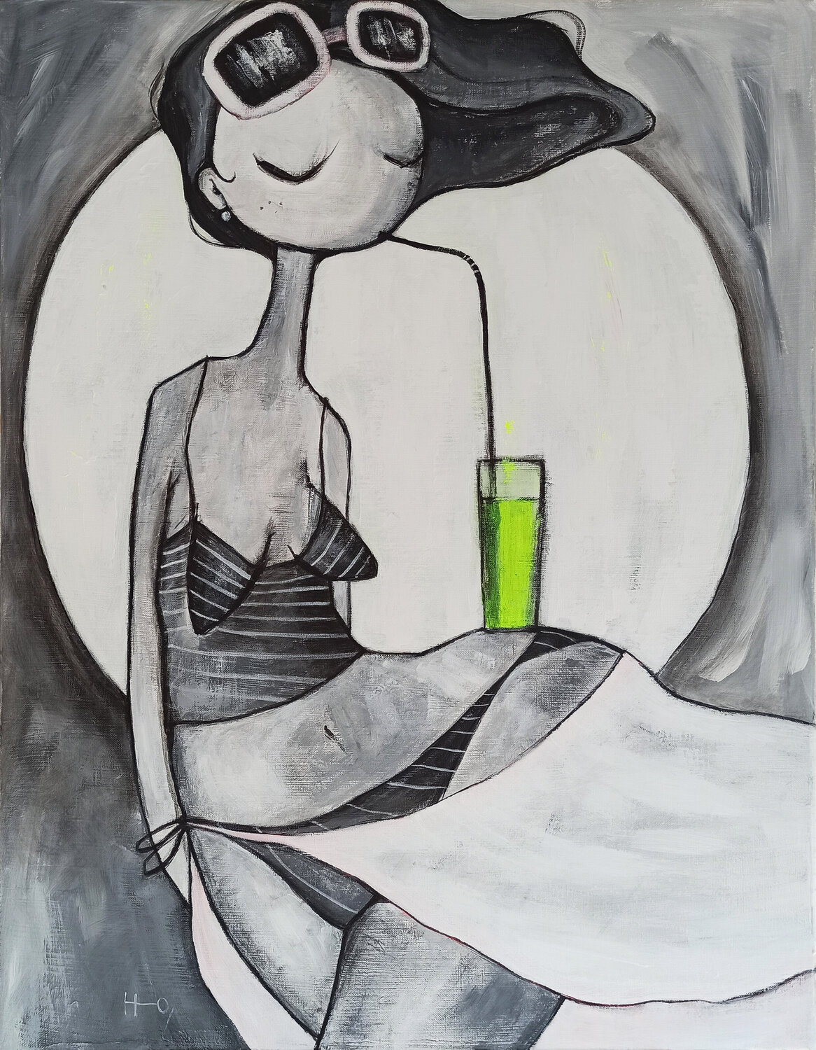 Fresquito neón Eva Hidalgo Original painting for sale