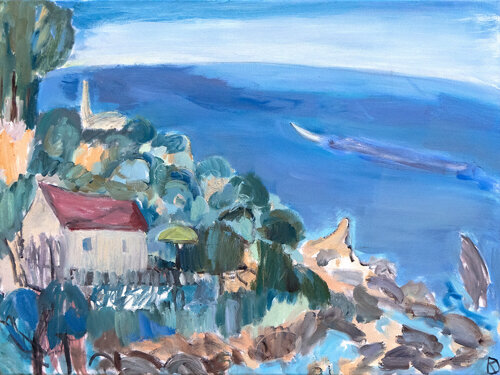 Vista dall'alto. Adriatico by Katia Demyanova, Painting for Sale on Select