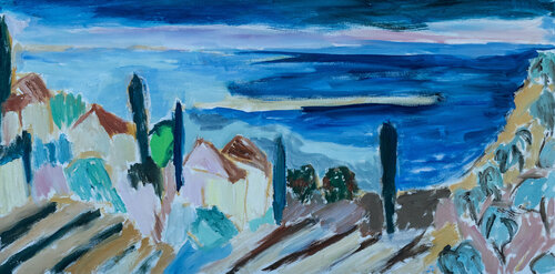 I vigneti, i cipressi e gli ulivi by Katia Demyanova, Painting for Sale on Select