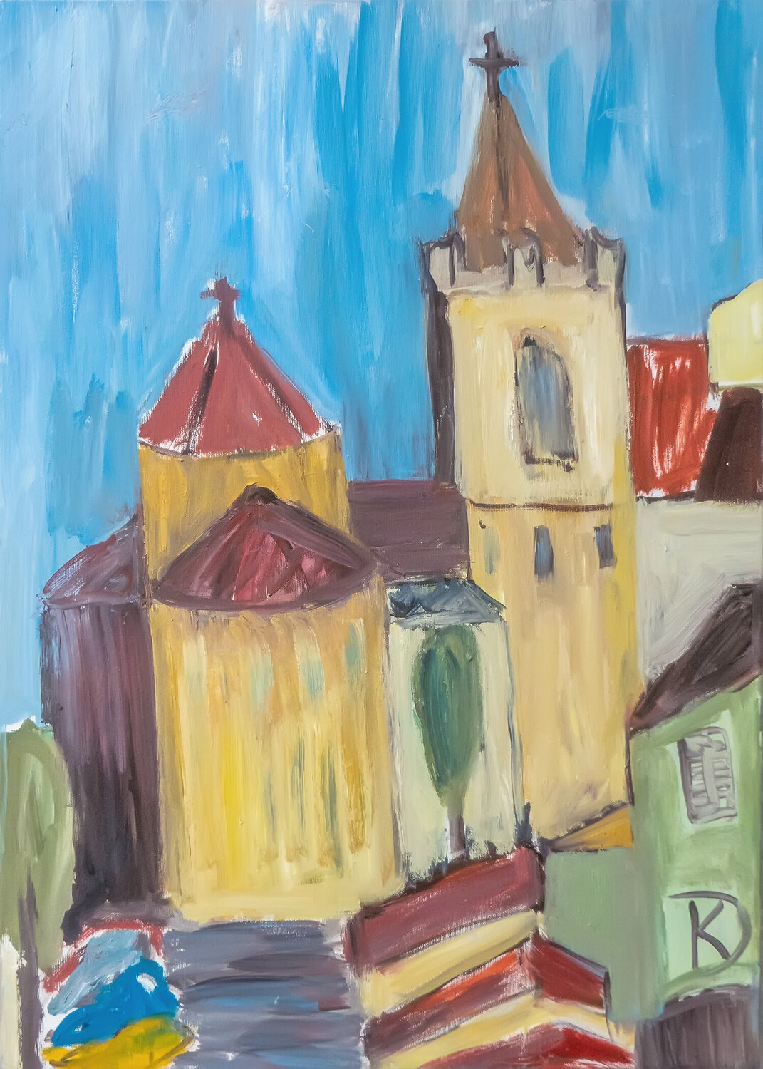 Spoltore and Its Churches Katia Demyanova Original painting for sale