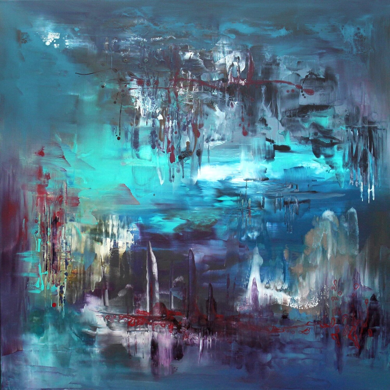 Sapphire Lagoon Paresh Nrshinga Originalgemälde zu verkaufen