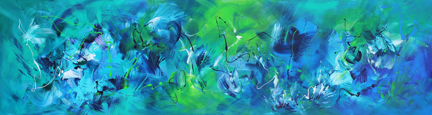 Aqua Dreamscape Paresh Nrshinga Original painting for sale